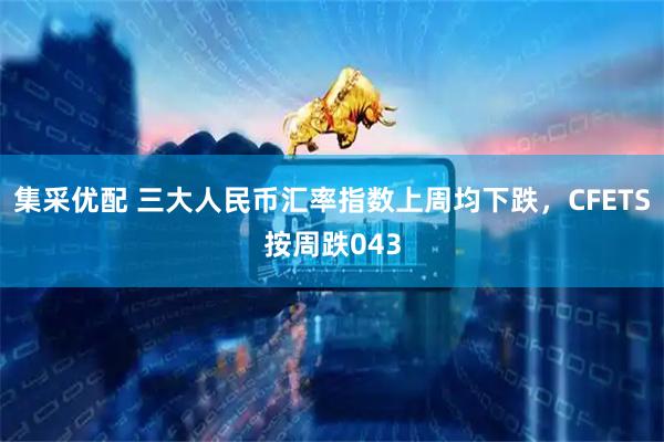 集采优配 三大人民币汇率指数上周均下跌，CFETS按周跌043
